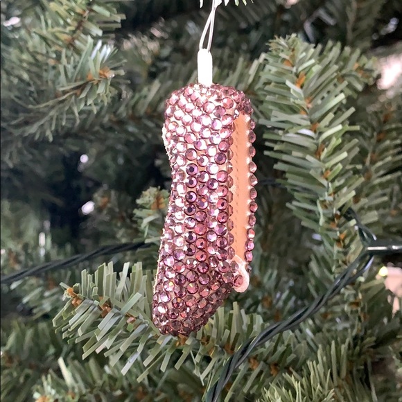 Ballet Pointe Shoe Ornament Antique Pink Swarovski - Picture 4 of 12